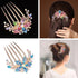 Elegant Colorful Crystal Flowers Hair Combs For Women Fashion Hair Comb Clips Rhinestone Flower Design Ladies Hairpin