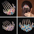 Elegant Colorful Crystal Flowers Hair Combs For Women Fashion Hair Comb Clips Rhinestone Flower Design Ladies Hairpin