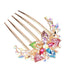 Elegant Colorful Crystal Flowers Hair Combs For Women Fashion Hair Comb Clips Rhinestone Flower Design Ladies Hairpin