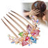 Elegant Colorful Crystal Flowers Hair Combs For Women Fashion Hair Comb Clips Rhinestone Flower Design Ladies Hairpin