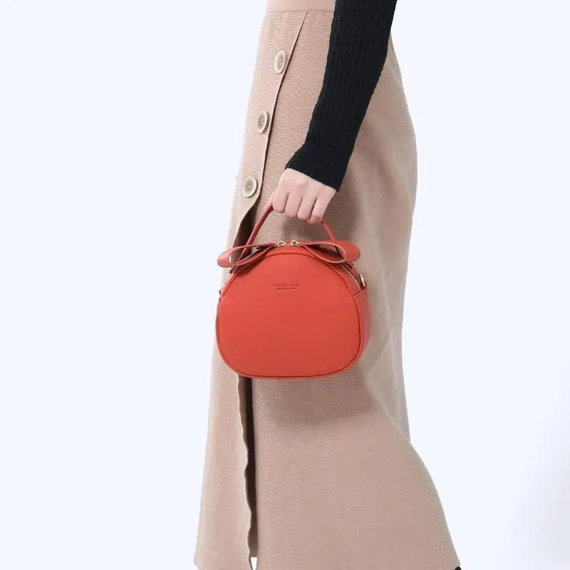 Elegant Cute Geometrical Women Handbag Soft PU Leather Women’s Crossbody Messenger Bags Round Ladies Shoulder Bag