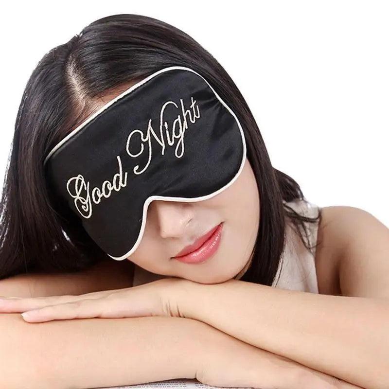 Elegant Good Night Soft Eye Masks Cute Design Eye Cover Sleeping Blindfold Women Eye Cover Full Night’s Sleep Travel