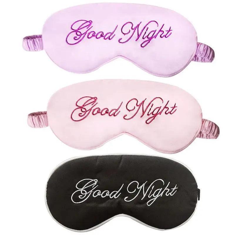 Elegant Good Night Soft Eye Masks Cute Design Eye Cover Sleeping Blindfold Women Eye Cover Full Night’s Sleep Travel