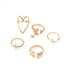 Elegant Heart And Butterfly Gold Color Rings Set For Women And Girls Sophisticated Delicate Women's Jewelry Gifts - ALLURELATION - 571, best selling rings, delicate rings, fashionable jewelry, fashionable rings set, gift rings, Heart Butterfly Gold Color Rings, Jewelry, matching rings, modern ring style, party jewelry, party rings, rings, rings for girls, rings for ladies, rings for women, rings in demand, stylish ring, trendy jewelry, trendy rings, vintage jewelry, vintage style rings - Stevvex.com