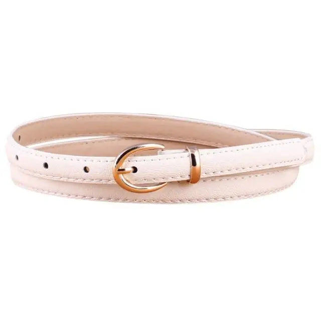 Elegant Leather Adjustable Thin Belt For Women Unique Black Design Ladies Belt High Quality Charming Waistbands