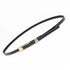 Elegant Leather Adjustable Thin Belt For Women Unique Black Design Ladies Belt High Quality Charming Waistbands