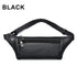 Elegant New Black Mens Leather Waist Bag Adjustable Strap Outdoors Fanny Pack Comfortable Luxury Design For Men - Black