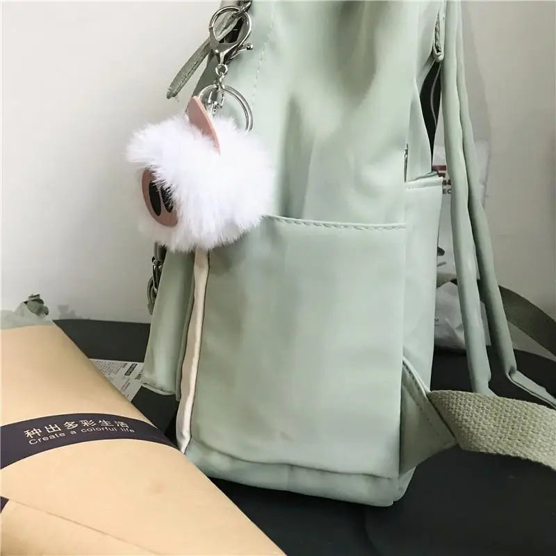 Elegant Nylon Candy Color Waterproof School Bags for Teenagers Girls And Women Nice Patchwork On Backpack For Female