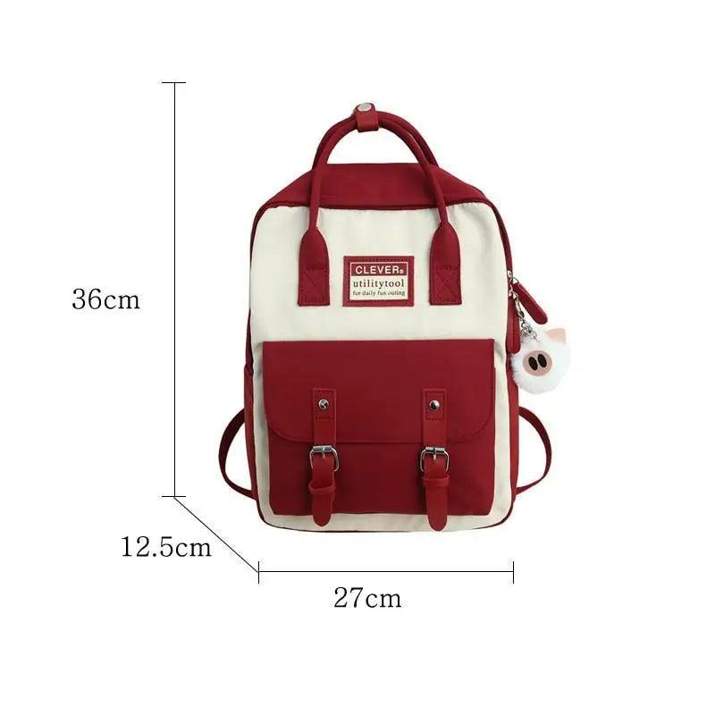 Elegant Nylon Candy Color Waterproof School Bags for Teenagers Girls And Women Nice Patchwork On Backpack For Female