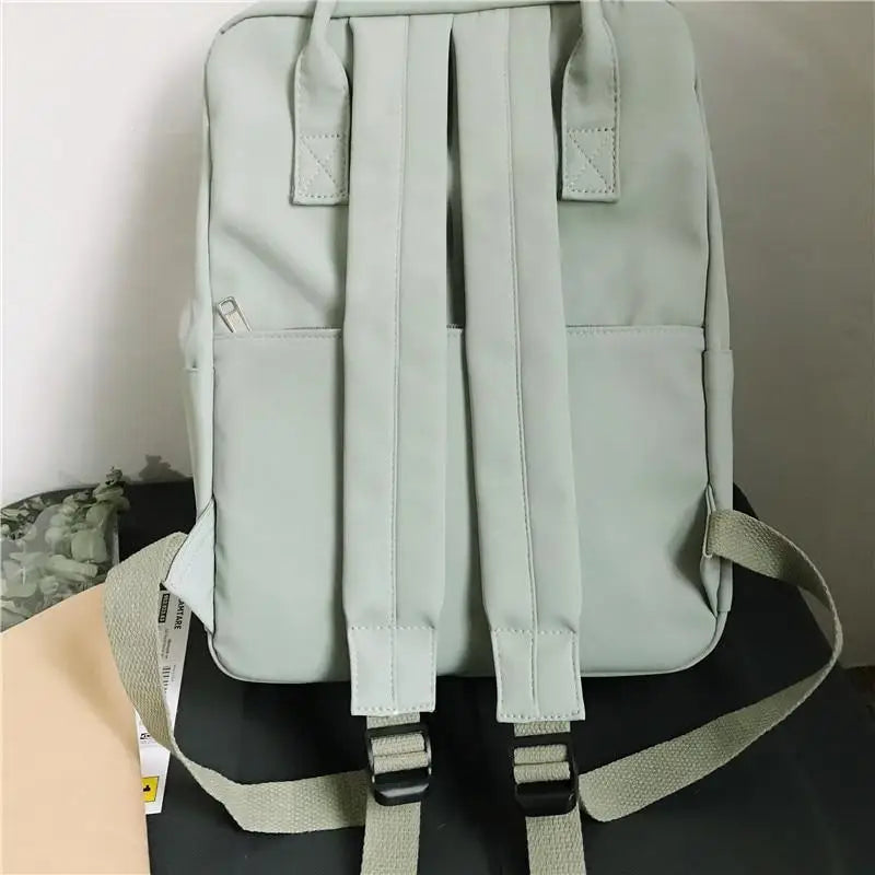 Elegant Nylon Candy Color Waterproof School Bags for Teenagers Girls And Women Nice Patchwork On Backpack For Female