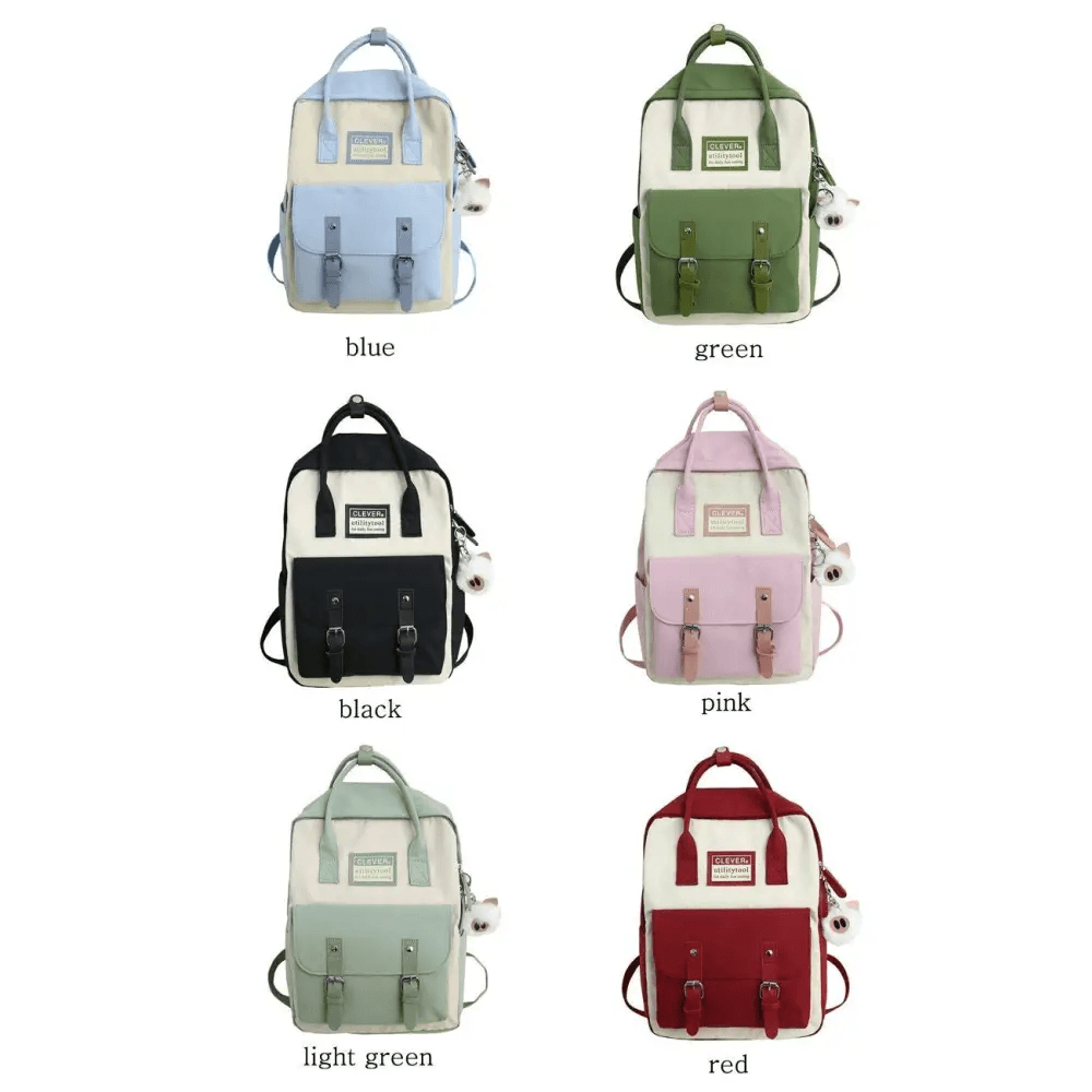 Elegant Nylon Candy Color Waterproof School Bags for Teenagers Girls And Women Nice Patchwork On Backpack For Female