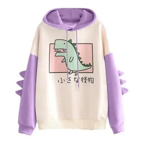 Elegant Oversized Hoodies Women Fashion Splice Dinosaur Print Sweatshirt Tops Casual Long Sleeve Clothes 2021 Spring  Autumn - Treko - Casual Tracksuit, Cool Fashion, Cool Hoodies, Female Fashion, Girls Hoodies, Hooded sweatshirts, Hoodies, Jacket Hoodies, Loose Hoodies, Luxury Hoodies, Modern Hoodies, New Hoodies, Stylish Hoodies, Woman Fashion Hoodies, Women elegant Hoodies, Women fashion, Women Hoodies- Stevvex.com