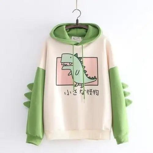 Elegant Oversized Hoodies Women Fashion Splice Dinosaur Print Sweatshirt Tops Casual Long Sleeve Clothes 2021 Spring  Autumn - Treko - Casual Tracksuit, Cool Fashion, Cool Hoodies, Female Fashion, Girls Hoodies, Hooded sweatshirts, Hoodies, Jacket Hoodies, Loose Hoodies, Luxury Hoodies, Modern Hoodies, New Hoodies, Stylish Hoodies, Woman Fashion Hoodies, Women elegant Hoodies, Women fashion, Women Hoodies- Stevvex.com