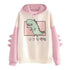 Elegant Oversized Hoodies Women Fashion Splice Dinosaur Print Sweatshirt Tops Casual Long Sleeve Clothes 2021 Spring  Autumn - Treko - Casual Tracksuit, Cool Fashion, Cool Hoodies, Female Fashion, Girls Hoodies, Hooded sweatshirts, Hoodies, Jacket Hoodies, Loose Hoodies, Luxury Hoodies, Modern Hoodies, New Hoodies, Stylish Hoodies, Woman Fashion Hoodies, Women elegant Hoodies, Women fashion, Women Hoodies- Stevvex.com