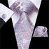 Elegant Pink Silk Necktie Pocket Square Cufflinks Set Elegant Men’s Fashion Wedding Ties For Men And Daily Wear Ties