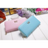 Elegant PU Leather Pink Bowknot Women Long Wallet Fashion Color Purse Phone Card Holder Women Trendy Large Capacity