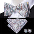 Elegant Silk Butterfly Business Bow Tie Pocket Square Cufflinks Set For Men Formal Wedding Bowtie Set For Office