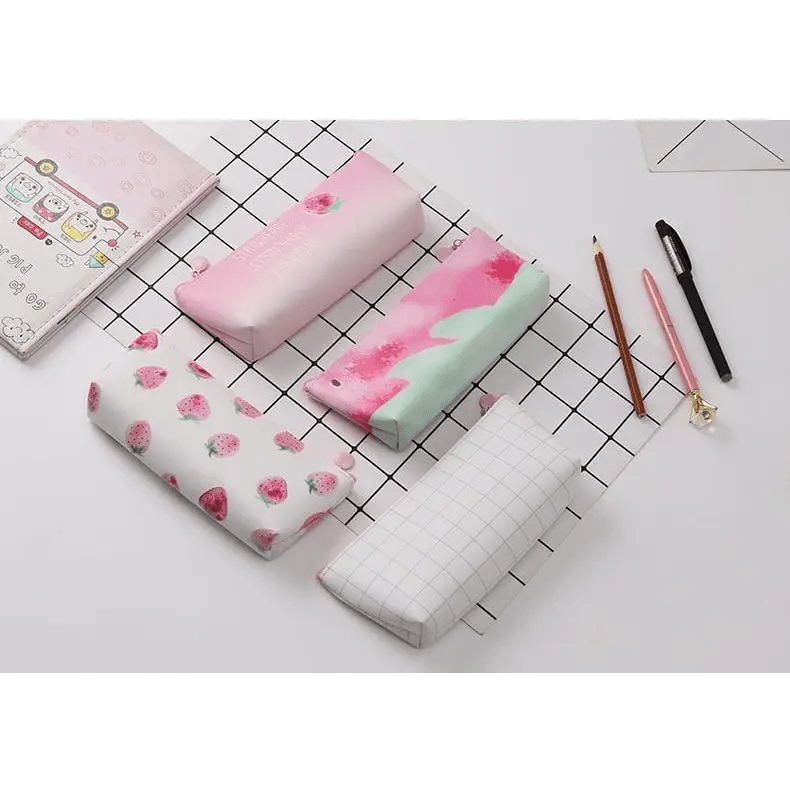 Elegant Small Fresh Print Stationery Portable Stylish Simple Pencil Case Cool Case For Students Office School Pouch