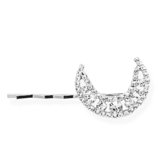 Elegant Star Moon Rhinestone Hairpins Shiny Ladies Barrettes Women Unique Silver Moon Hair Pins Hair Accessories - 2