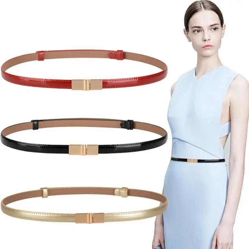 Elegant Thin Adjustable Belt PU Leather One Size Buckle Women Waistbands New Design Multiple Colors Belts For Women