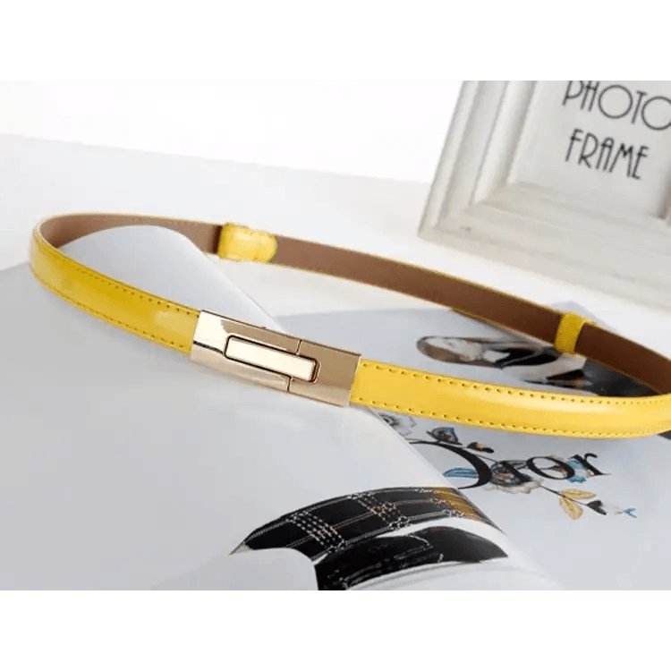 Elegant Thin Adjustable Belt PU Leather One Size Buckle Women Waistbands New Design Multiple Colors Belts For Women - 8