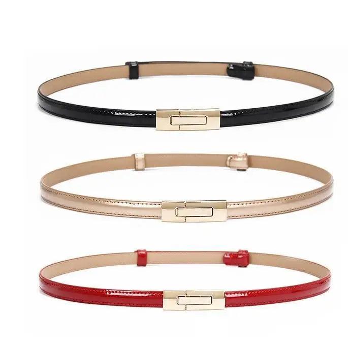 Elegant Thin Adjustable Belt PU Leather One Size Buckle Women Waistbands New Design Multiple Colors Belts For Women