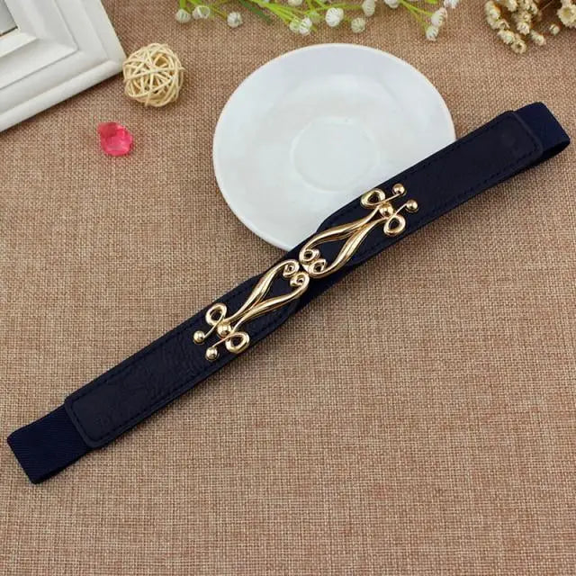 Elegant Wide Fabric Strap Silver Metal Buckle Belts For Women Trendy Women's Fashion Stretchable Classic Color Belts - STEVVEX Fashion - 702, belt, belts, belts for women, casual belt, charming belt, elastic belt, elegant belt, fashion belt, luxury belt, metal buckle belt, party belt, retro belt, silver metal buckle belt, stretchy belt, stylish belt, vintage belt, waistband, waistband for women, wide strap belt, women belt - Stevvex.com