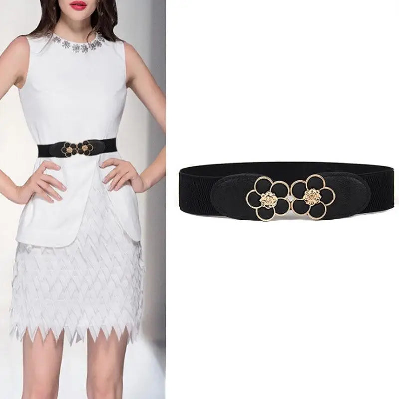 Elegant Wide Fabric Strap Silver Metal Buckle Belts For Women Trendy Women's Fashion Stretchable Classic Color Belts - STEVVEX Fashion - 702, belt, belts, belts for women, casual belt, charming belt, elastic belt, elegant belt, fashion belt, luxury belt, metal buckle belt, party belt, retro belt, silver metal buckle belt, stretchy belt, stylish belt, vintage belt, waistband, waistband for women, wide strap belt, women belt - Stevvex.com