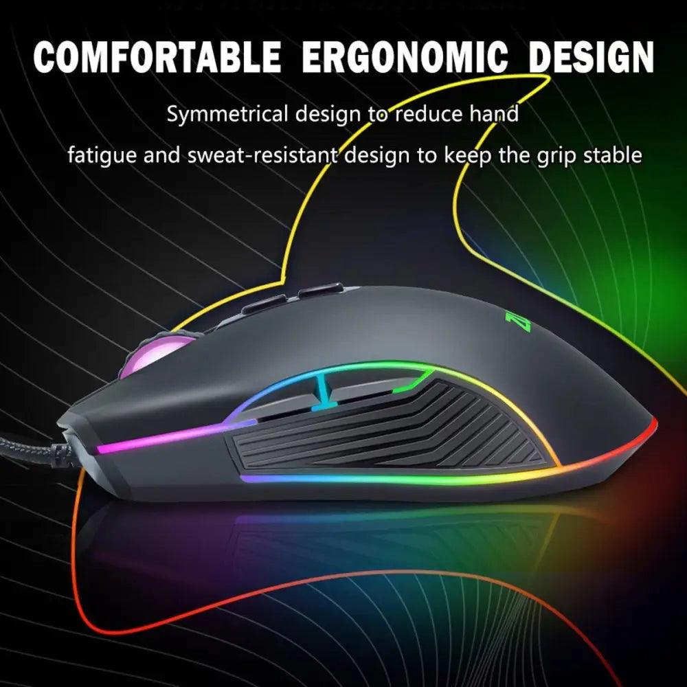 Ergonomic Design Wired RGB Professional Gaming Mouse Optical Gamer Mice Adjustable DPI Mouse With Backlight