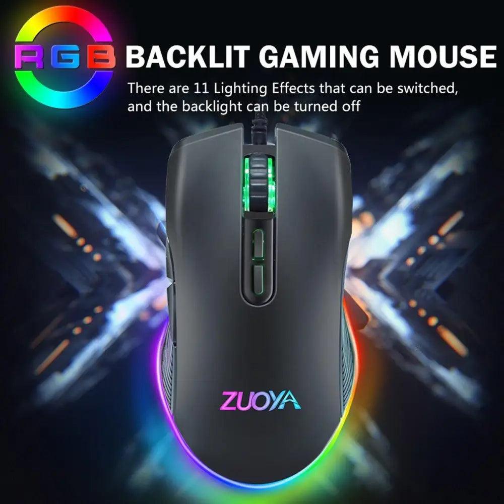 Ergonomic Design Wired RGB Professional Gaming Mouse Optical Gamer Mice Adjustable DPI Mouse With Backlight