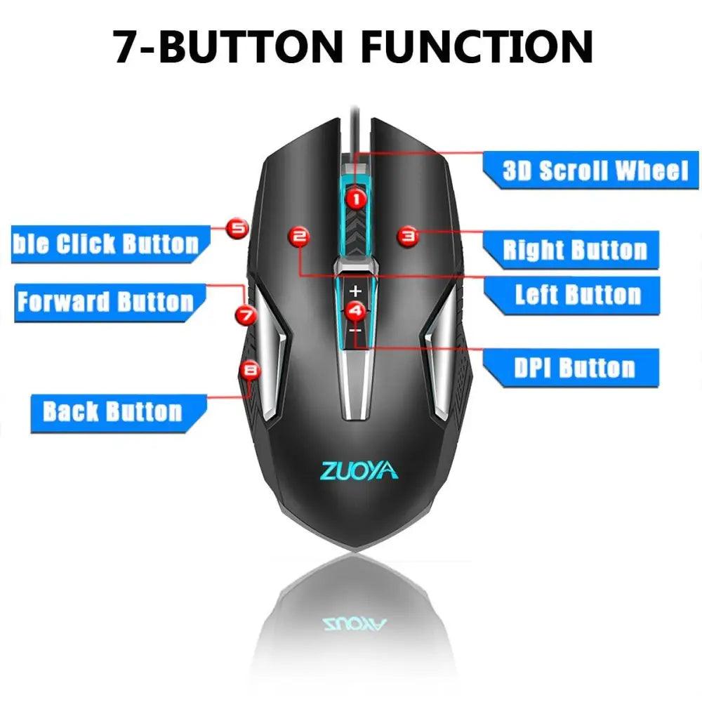 Ergonomic Design Wired RGB Professional Gaming Mouse Optical Gamer Mice Adjustable DPI Mouse With Backlight