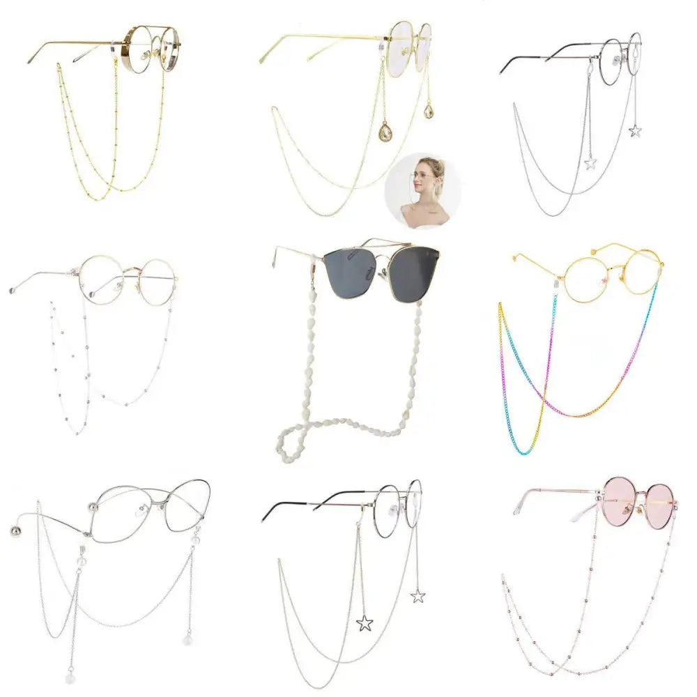 Eyeglass Strap Reading Glasses Hanging Chain Sunglasses Spectacles Holder Neck Cord Glasses Slip Metal Chain - STEVVEX Juwelery - hanging chain, metal chain, metal strap glasses, sunglasses chain, women glasses chain - Stevvex.com