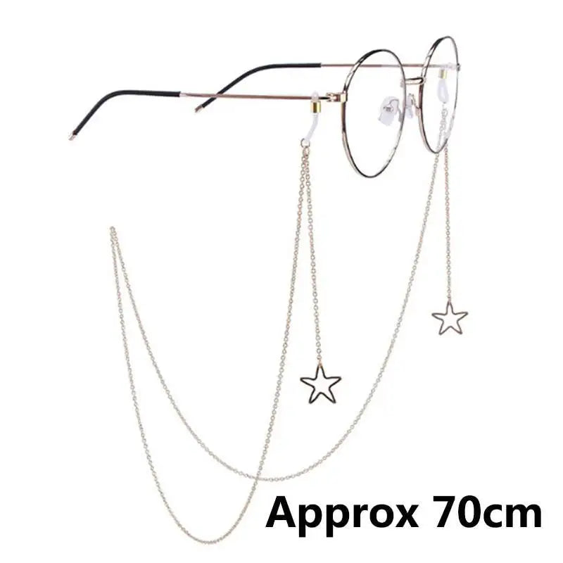 Eyeglass Strap Reading Glasses Hanging Chain Sunglasses Spectacles Holder Neck Cord Glasses Slip Metal Chain - STEVVEX Juwelery - hanging chain, metal chain, metal strap glasses, sunglasses chain, women glasses chain - Stevvex.com