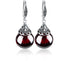 Retro Modern 925 Sterling Silver Elegant Round Garnet Drop Earrings For Women Luxury Trend Natural Red Gemstone Ruby