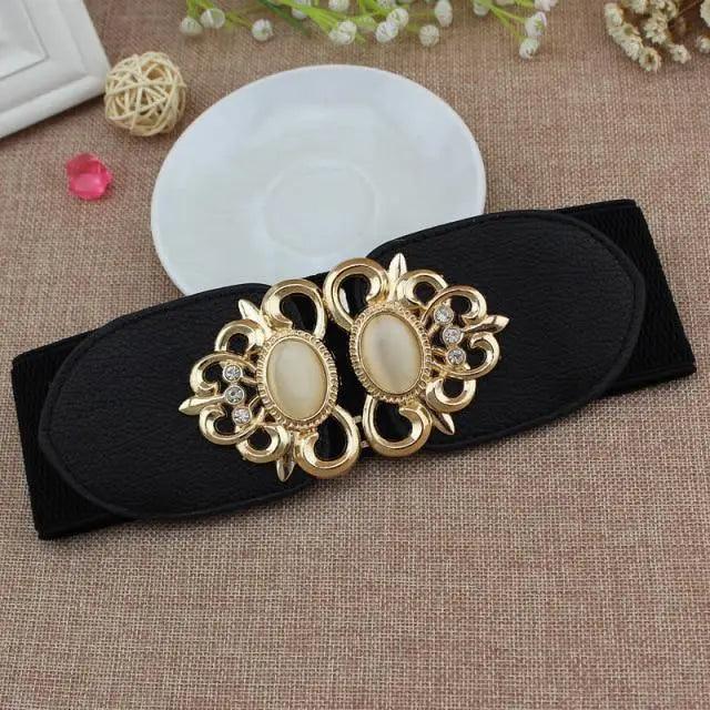 Fashion Black Elastic Waistband One-Piece Dress Women Decorative Belt Elegant Women's Style Party Dress Belts - STEVVEX Fashion - 702, belt, belt for girls, belt for women, belts, black belt, charming belt, classic belt, decorative belt, decorative black belt, elastic belt, elegant belt, fashion belt, ladies belt, luxury belt, new design belt, party belt, retro belt, trendy belt, unique belt, vintage belt, waistband for women, women belt, women belts, women waistband - Stevvex.com