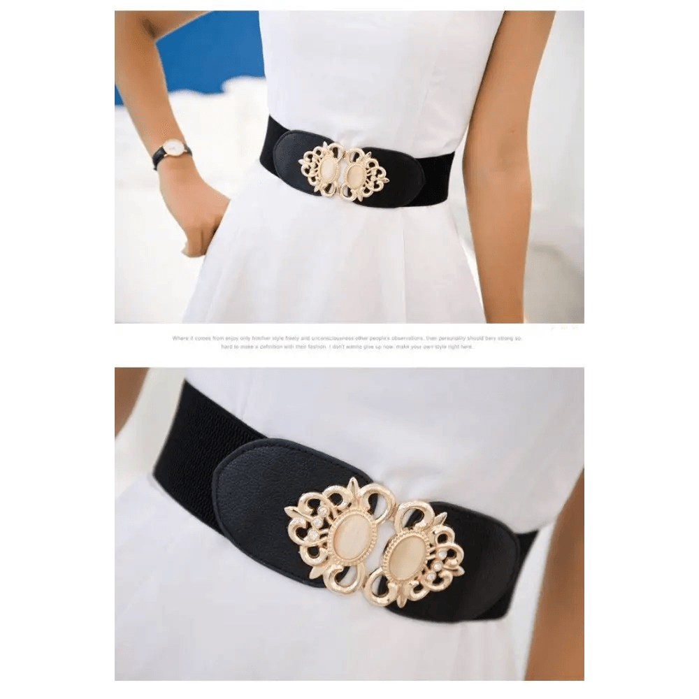 Fashion Black Elastic Waistband One-Piece Dress Women Decorative Belt Elegant Women's Style Party Dress Belts - STEVVEX Fashion - 702, belt, belt for girls, belt for women, belts, black belt, charming belt, classic belt, decorative belt, decorative black belt, elastic belt, elegant belt, fashion belt, ladies belt, luxury belt, new design belt, party belt, retro belt, trendy belt, unique belt, vintage belt, waistband for women, women belt, women belts, women waistband - Stevvex.com