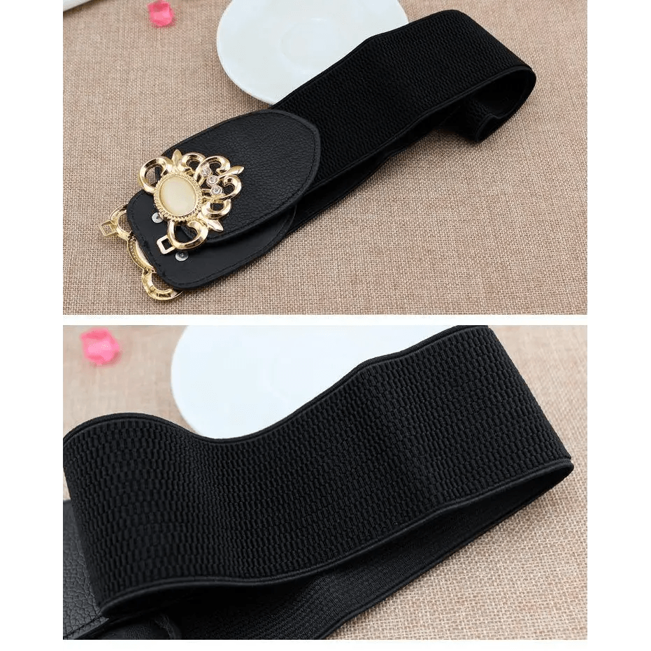 Fashion Black Elastic Waistband One-Piece Dress Women Decorative Belt Elegant Women's Style Party Dress Belts - STEVVEX Fashion - 702, belt, belt for girls, belt for women, belts, black belt, charming belt, classic belt, decorative belt, decorative black belt, elastic belt, elegant belt, fashion belt, ladies belt, luxury belt, new design belt, party belt, retro belt, trendy belt, unique belt, vintage belt, waistband for women, women belt, women belts, women waistband - Stevvex.com