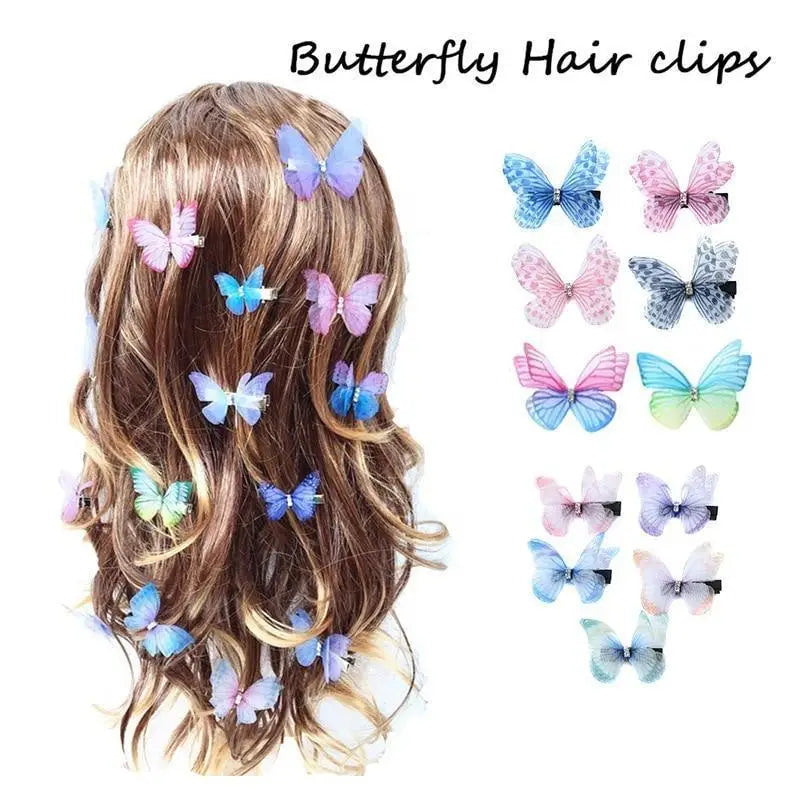 Fashion Candy Color Butterfly Women Lightweight Hair Clips Wedding Hair Bows Hair Accessories For Women - STIL5467SDCFG