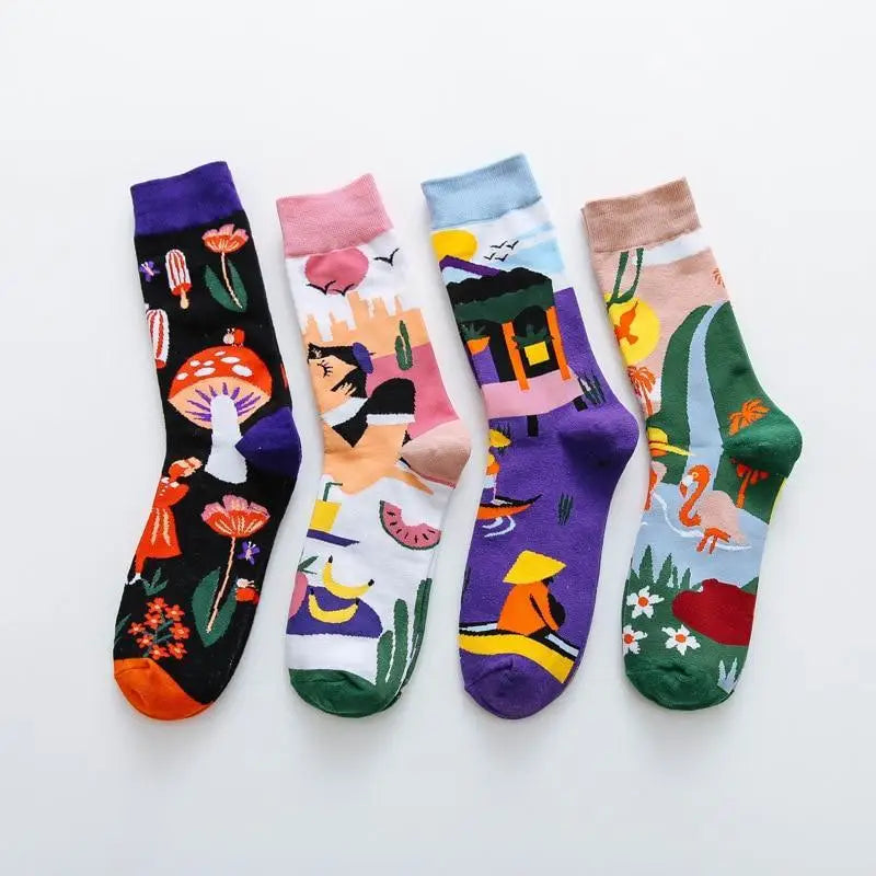 2021 Fashion Colorful Print Socks Women Mushroom Spring Woman Socks Cotton Socks For Women - Treko - 2021 trends, birthday gifts, birthday socks, comfortable socks, fashion 2021, fashionable socks, latest socks, new trend 2021, SOCKS, socks 2021, socks for women, stylish socks, trends 2021, trendy socks, trendy socks 2021, trendy women socks, unisex socks, women socks 2021, women trendy socks- Stevvex.com