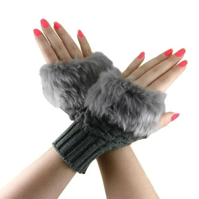 Fashion Fingerless Warm Wool Knitted Classic Fur Half One Size Finger Gloves For Women Cute Soft And Comfortable Trendy Fashion Stretchy Gloves For Women - STEVVEX Fashion - 717, autumn gloves, comfortable gloves, cute gloves, elegant gloves, Fingerless Gloves, fur gloves, glove, gloves for girls, gloves for winter, gray gloves, half finger gloves, knitted gloves, ladies gloves, red gloves, short mittens, soft gloves, soft mittens, warm gloves, winter, winter gloves, women gloves, wool gloves - Stevvex.com