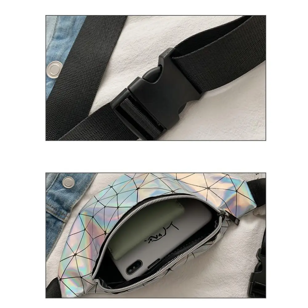 Fashion Holographic Women Waist Bags Modern Fanny Pack Adjustable Belt Bag Excellent Design Waist Packs Chest Phone