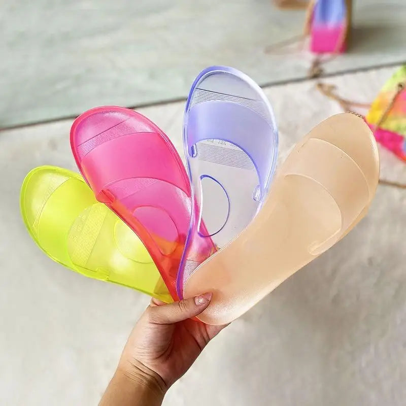 Fashion Jelly Women Slippers Summer Candy Colors Elegant Modern Design For Womens - ALLURELATION - 502, Beach Slippers, Comfort Slippers, Elegant Slippers, Fashion Slippers, Jelly Slippers, Luxury Slippers, Modern, Shoes, Slippers, Summer Slippers, Women Slippers, Womens Slippers, Yellow Slippers - Stevvex.com