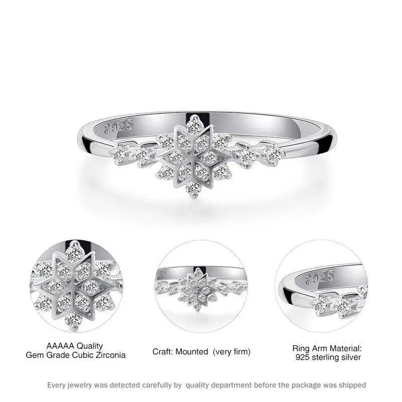 Fashion Luxury 925 Sterling Silver Snowflake Ring - 2021 Trending Fashion Jewelry for women Wedding Band Ring Promise Love Engagement Rings - ALLURELATION - 2021 trends, 571, 580, aesthetic rings, Birthday gifts, Christmas gifts, engagement rings, Fashion Jewelry, fashion rings, Gift for girlfriends, Jewelry, Jewelry for women, ring for women, rings, trending jewelry, trending rings, trends 2021, Valentine's day gift, women jewelry, womens jewelry - Stevvex.com