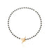 Fashion Luxury Black Crystal Glass Bead Chain Choker Necklace Party Charm Lock Collar Necklace Jewelry For Women