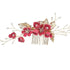 Fashion Red Flower Hair Comb For Women Unique Design Bridesmaid Hair Clip Bridal Wedding Hairpin Ladies Hair Jewelry