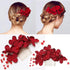 Fashion Red Flower Hair Comb For Women Unique Design Bridesmaid Hair Clip Bridal Wedding Hairpin Ladies Hair Jewelry