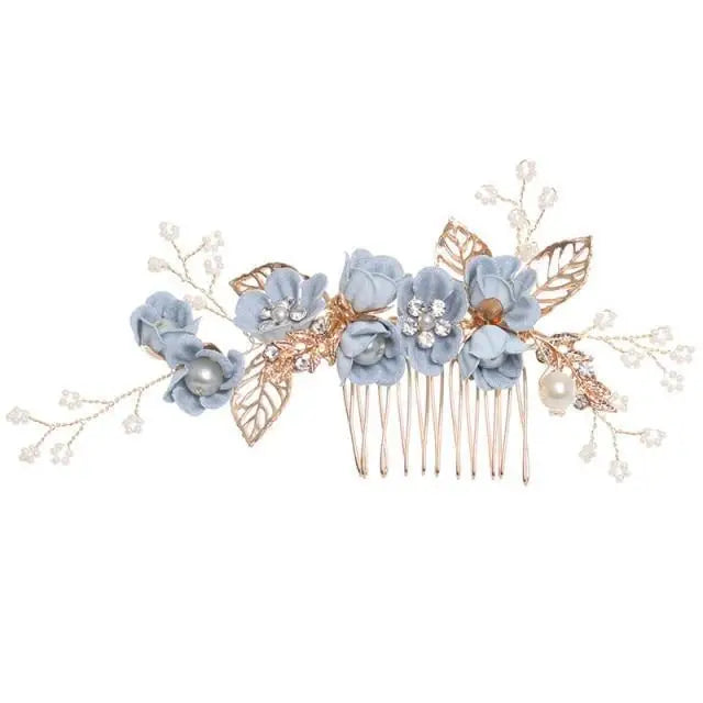 Fashion Red Flower Hair Comb For Women Unique Design Bridesmaid Hair Clip Bridal Wedding Hairpin Ladies Hair Jewelry