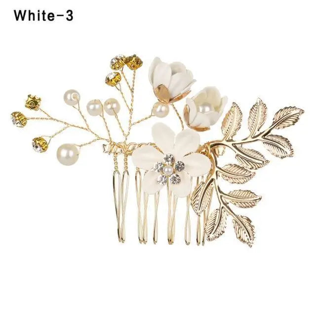 Fashion Red Flower Hair Comb For Women Unique Design Bridesmaid Hair Clip Bridal Wedding Hairpin Ladies Hair Jewelry