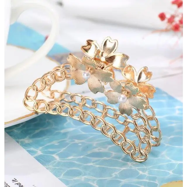 Fashion Sparkly Ladies Hair Clip Metal Spring Hair Clips Barrette Accessories For Women Golden Silver Barrettes Hair