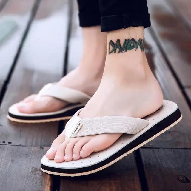 Fashion Summer Big Size Youth Slippers For Men Women Massage Non - Slip Cool Outside Flip Flops Breathable Thick